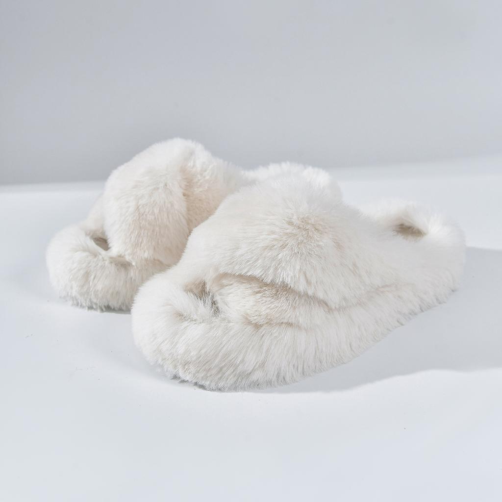 Fashion 2025 Women Warm Slippers Fur Fashion Designer Shoes Women Non-Slip Solid Color Winter New Comfortable Slippers Slides Women