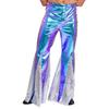 S-3XL Men's 70s Disco Pants Shiny Metallic Sequins, Hippie Vintage Bell Bottoms Flared Pants for Dance Party & Nightclub