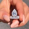 Shein Prinsesse Temperament Ring, Vanndråper Full av Diamanter Blitsring Jente, Forlovelse Bryllup Matchende