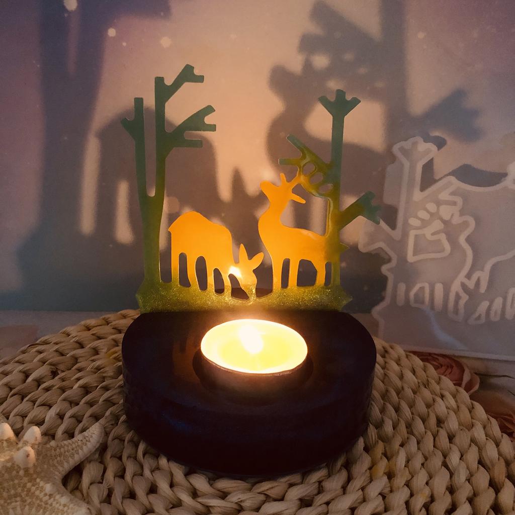 2pcs/set,diy Fawn Candlestick Inserts,reflection Plaster Molds,diy Woodland Fawns,silicone Molds,home Decor,craft Lover Gifts