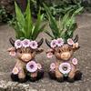 Modern Cow Sculpture Highland Cow Cute Flower Vase Highland Cow Resin Vase Decorative Planter for Plants Flowers Home Decor
