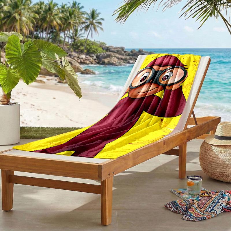 Curious George Fashion Beach Towel: Ideal for Summer Adventures Soft, Absorbent and Quick Drying Suitable for Swimming and Bathing