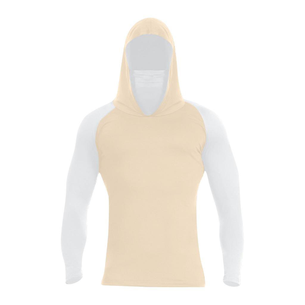 Men's Summer Color Matching Quick-drying Long-sleeved T-shirt Sun Clothing Fishing Fitness Sports Hooded Long-sleeved Top
