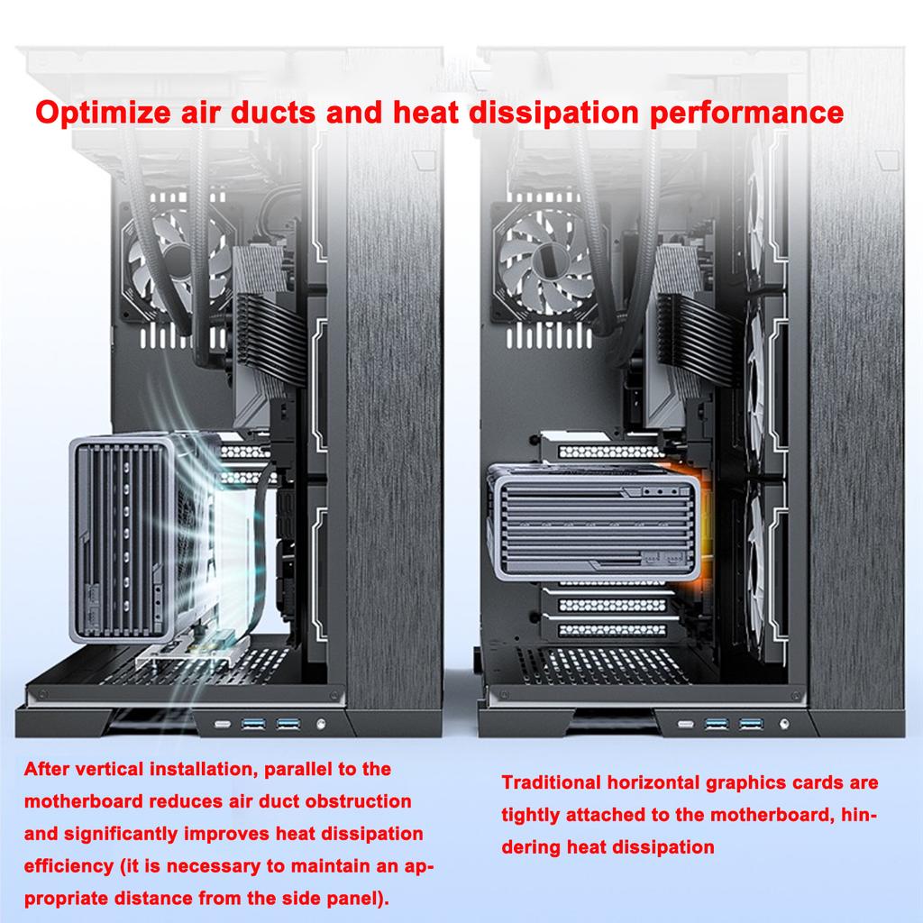 PCIE 3.0 4.0 x16 Universal Vertical GPU Holder Kit Riser ATX Matx Case VGA Graphics Card Steering Bracket Support