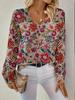Neues bedrucktes V-Ausschnitt-Oberteil Damen beliebter Pullover Langarm Frühling und Herbst Pullover