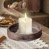 Candle Holder Tray Dining Room Centerpieces Plate Wooden Pillar Candles L