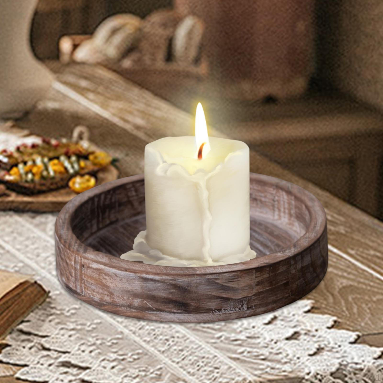 

Candle Holder Tray Dining Room Centerpieces Plate Wooden Pillar Candles L L