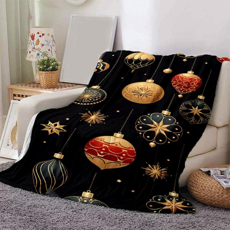 1pc Merry Christmas Printing Lightweight Flannel Blanket, Comfortable and Warm Blanket, for Camping Sofa Bed and Couch Office, Suitable for G