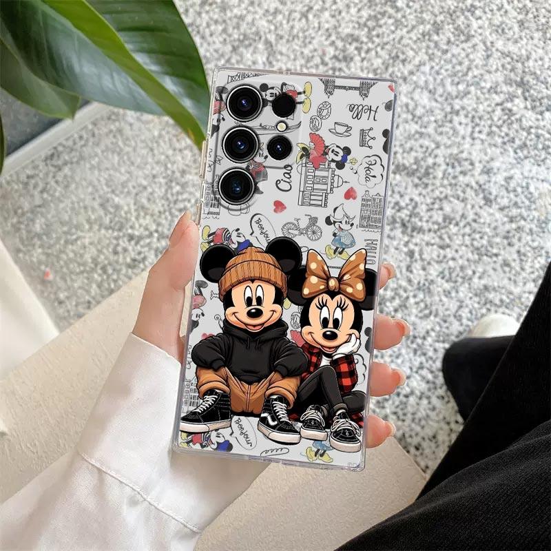 

Mickey Minnie Brand Transparent Case For Samsung Galaxy S26 S25 Ultra S24 S22 S26 Plus S20 S23 S21 S25 FE 5G Clear Silicon Cover Galaxy S22 5G