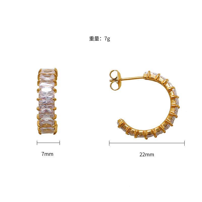 Earrings Spice Girl Personality Fashion Light Luxury 316 Material Design Temperament Advanced Sense Plated Real Gold Earrings