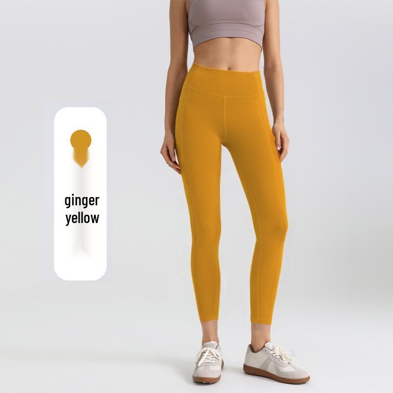 High-Waist Butt-Lift Yoga Pants with Side Pockets - Stretch Athletic Leggings for Women