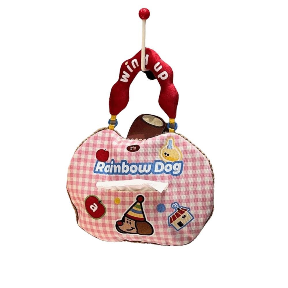 

Creative Cloth Tissue Box Cartoon Hanging Tissue Bag Space Saving Multi-Purpose Face Towel Bag For Bathroom розовый