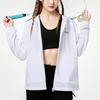 Adidas Neo Training Sports Striped Loose Hooded Jacket Women Jackets White H36745