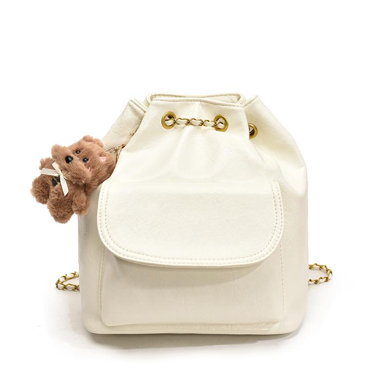 

BENL High Quality Women s Backpack PU Soft Leather Casual Drawstring Chain Bag Large Capacity Fashion Travel Backpack no pendant