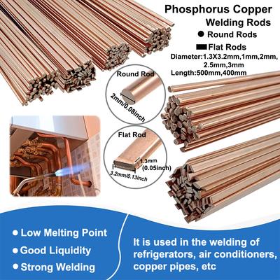 1.0-3.0mm Phosphorus Copper Electrode Welding Rod Brass Welding Wire Bronze Electrode Soldering Rod No Need Solder Powder