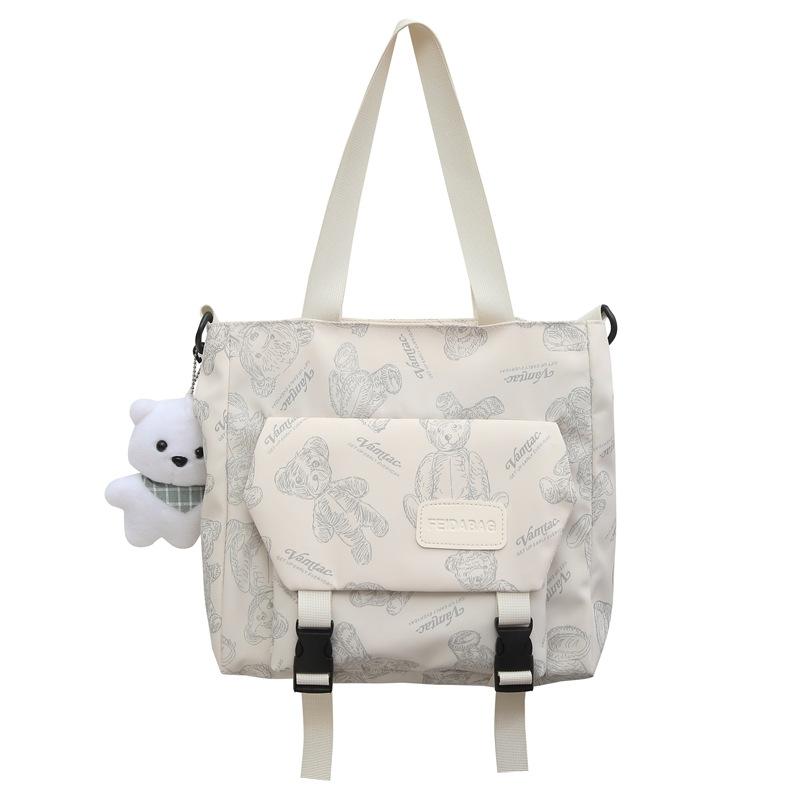 Casual Backpack Girl Cute Bear Lightweight Weight Backpack Junior High School College Student Schoolbag Fashion
