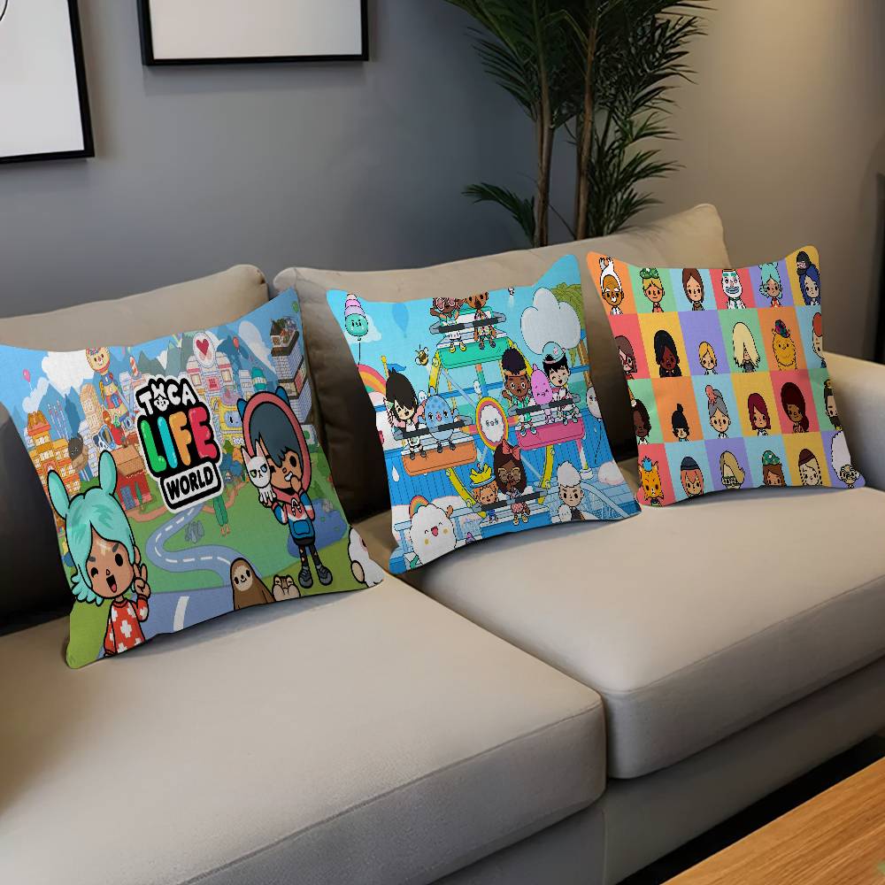Toca Boca Toca Life World Pernă Pernă Anime Pernă pentru Canapea Pat Pernă de Cap Huse Pernă Huse Perne 45x45 cm Modă