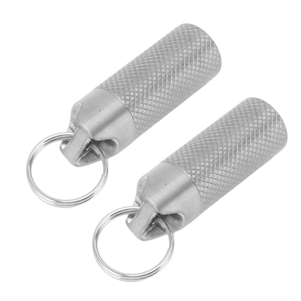 2 Pcs Medicine Sealed Bottle Waterproof Portable Keyring Single Layer Sealed Medicine Container