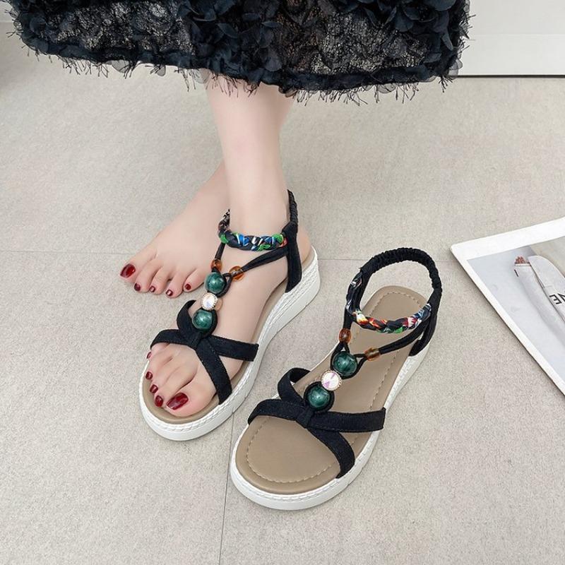 Fashion 2025 New Women Summer Sandals Women Shoes Bohemia Beach Flat Casual Sandals Leisure Female Women Slip On Sandalias