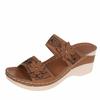 Women's Floral Wedge Heel Slide Slippers, Breathable Soft Construction Delivers Steady Support and All-day Walking Comfort