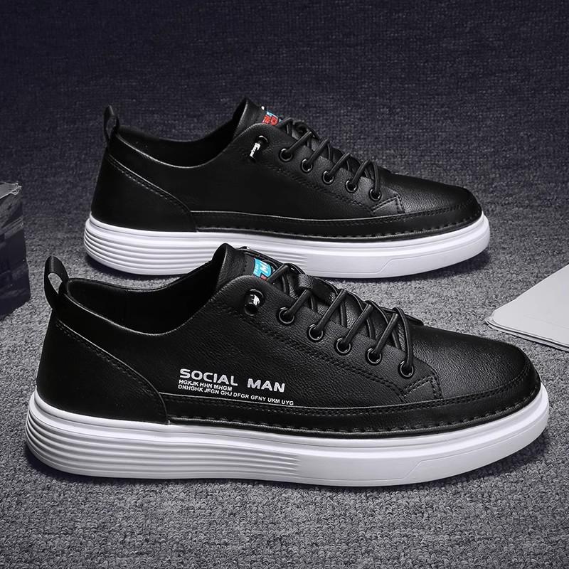 Putian men's shoes autumn 2024 new casual waterproof leather board shoes men's versatile soft sole sports men's trendy shoes