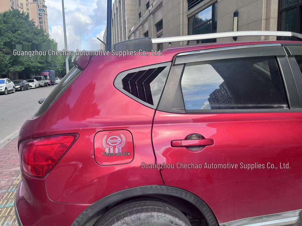 Rear Window Louvers for 08-15 Qashqai, Mustang-Style Air Vent Triangular Window Decor