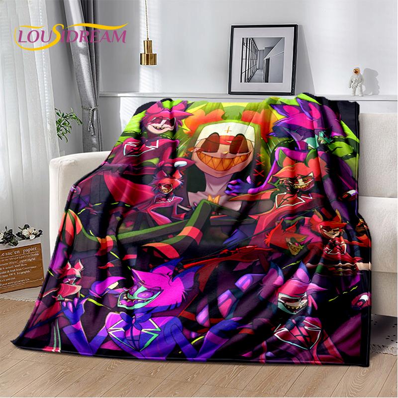 2025 H-Hazbin Hotel Charlie Kreskówkowy Miękki Koc, Miękki Koc Rzutowy do Domu Sypialni Łóżka Sofy Pikniku Podróży Pokrowiec Prezent dla Dziecka