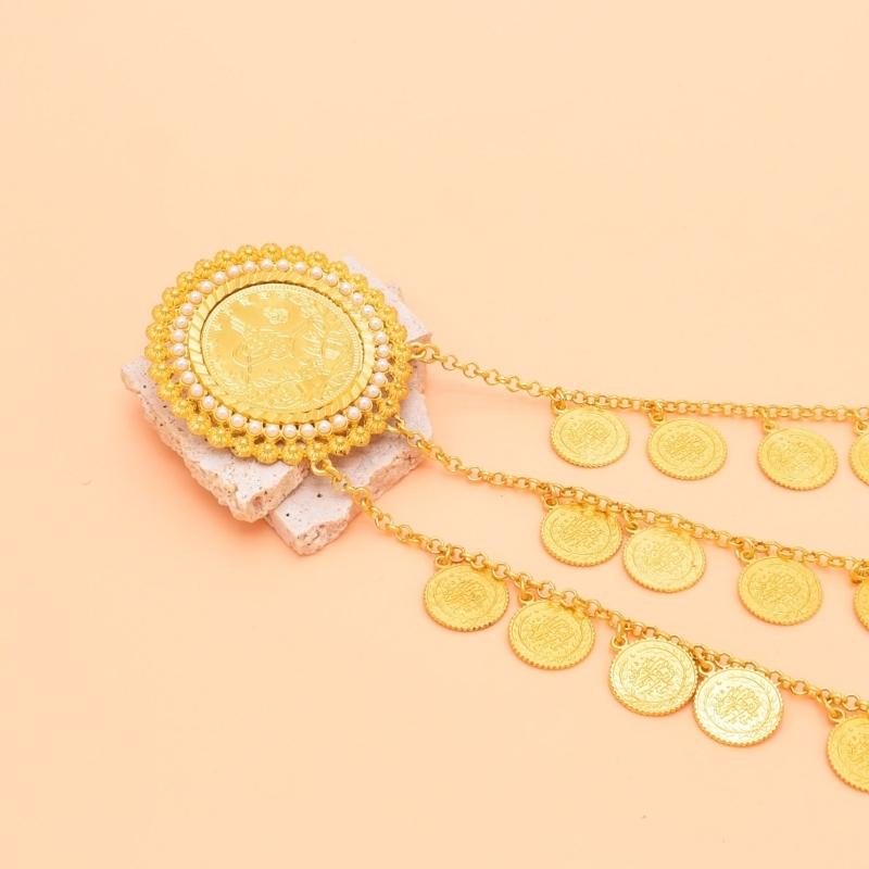 Multi Layer Alloy Coin Tassels Shoulder Chain Necklace Shoulder Accessory for Fashion Forward Women Seeking Unique Style