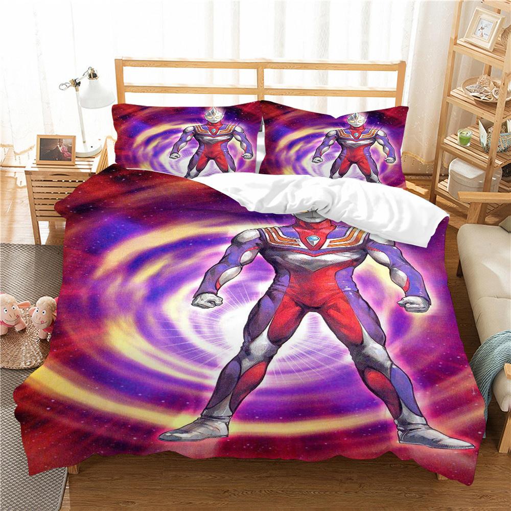 Bedding Cover Suit Ultraman Printing Teens Fashion Bedspread Polyester Pillowcase Home Textiles Duvet Cover