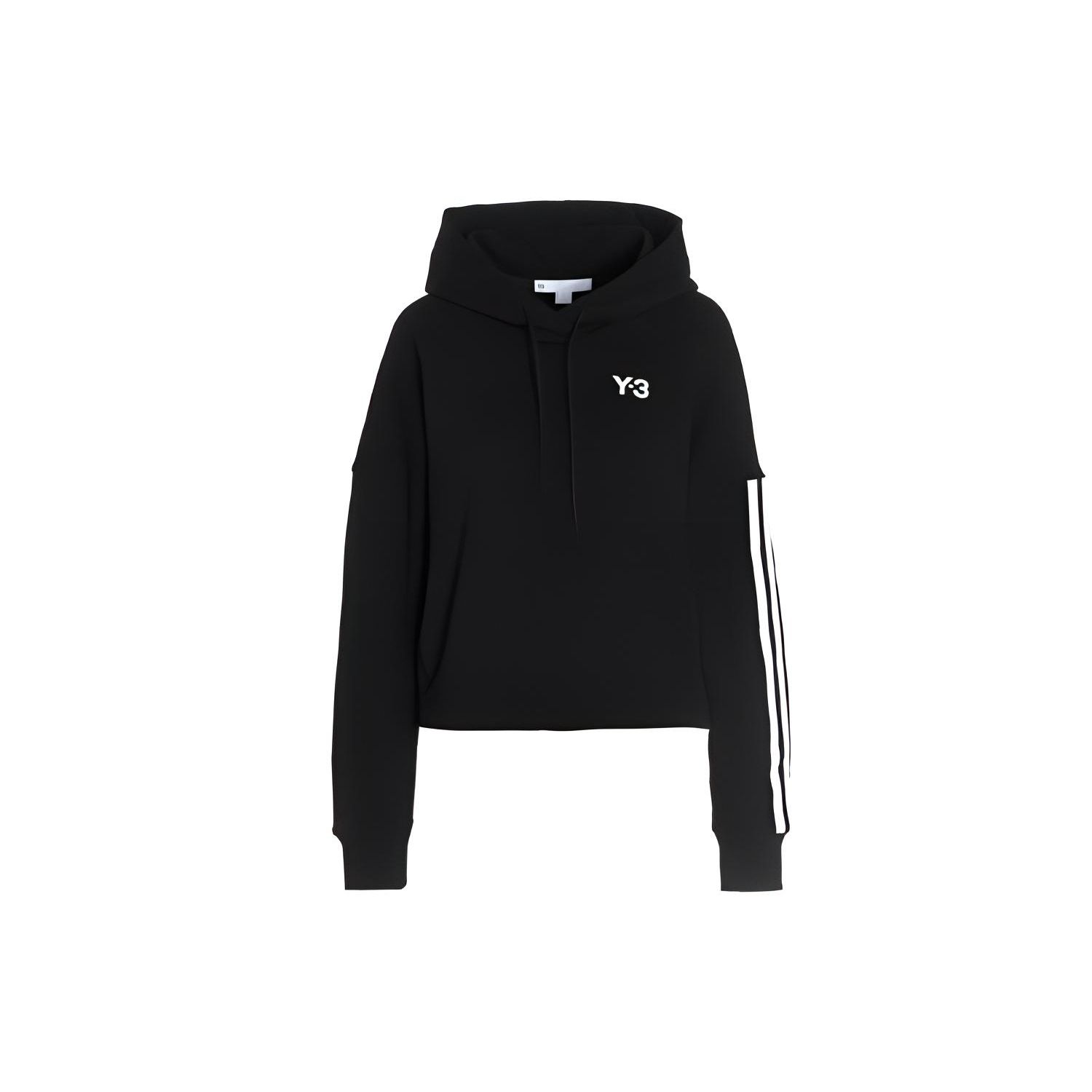 

Y-3 Ss22 Логотип Принт Однотонный Боковые Полоски Короткая Толстовка Женские Толстовки Черный HG3789F XXS