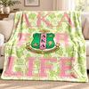 Alpha Kappa Alpha sorority blanket Flannel Blanket Soft Cozy Plush Throw for Sofa Bed Lightweight Home Decoration Outdoor camping