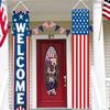1 Pair Flag Couplet for Independence Day Porch Decoration Polyester Door Banner Anniversary Indoor Outdoor Party Decoration