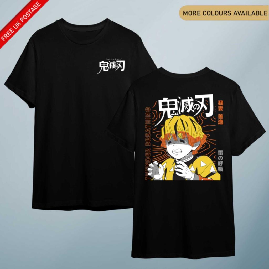 SadZeniitsu Anime T shirt Slayer Demon Samurai Shirt T Shirt Top Gift Front Back