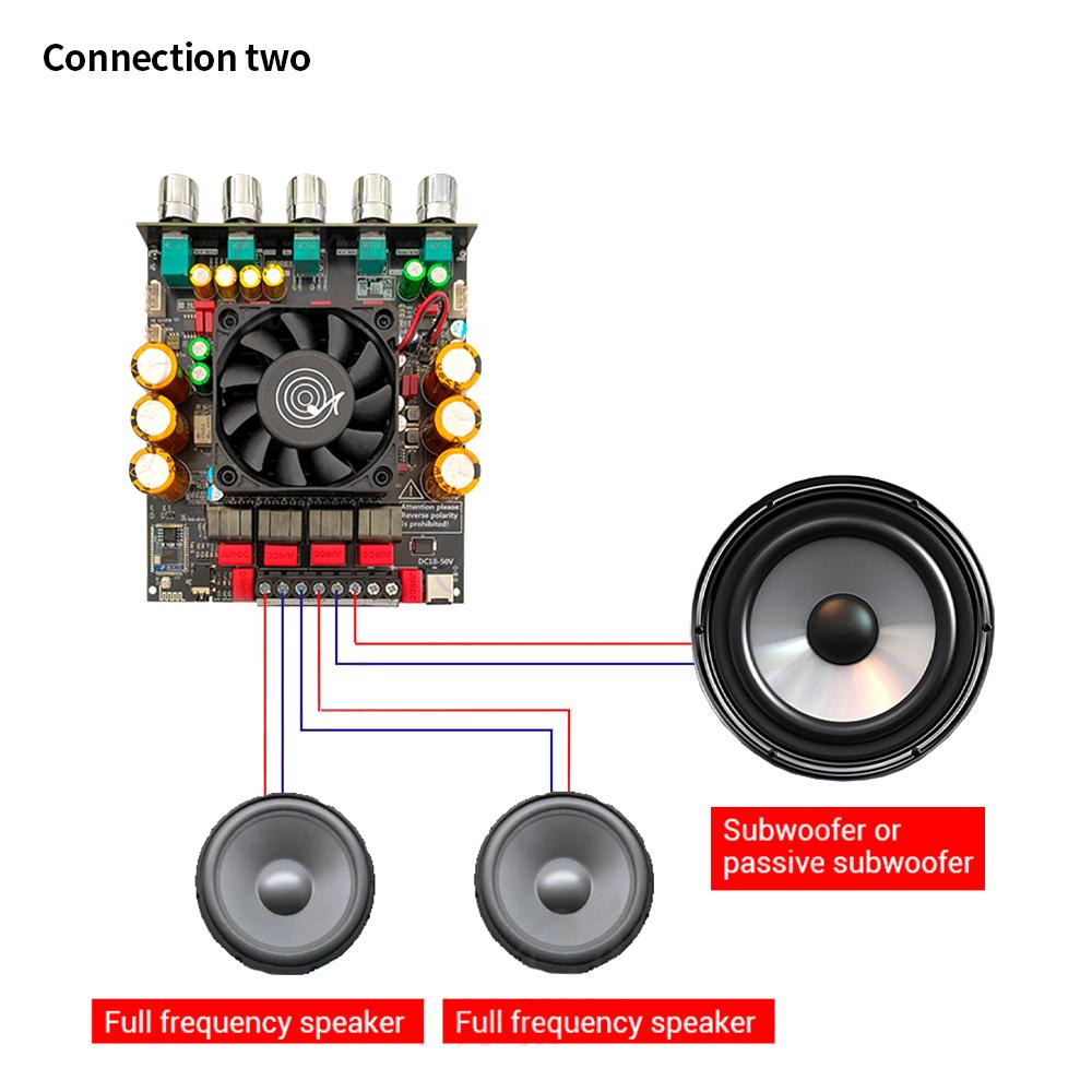 ZK-APTX3 BT Amplifier 300W+300W+600W External Lead /Integrated Audio Power Amplifier 2.1 Channel Qualcomm TPA3255 Chip DC 18-50V