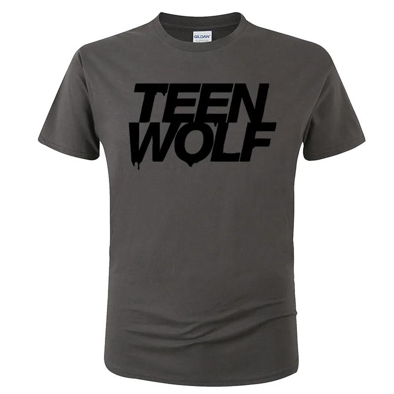 Teen Wolf Letter Print 2024 Summer Popular Trend Simple Round Neck T-shirt Casual High endVersatile Short SleeveG138