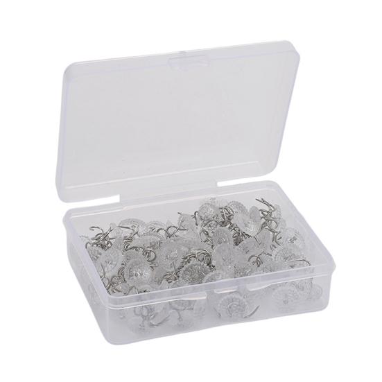 10/20/30/40/50/60/70/80/90/100ks Čalounické otočné špendlíky s průhlednými hlavičkami Drží potahy nábytku, pohovek, přehozy, přehozy na postel, jiné látky Fixační hřebíčky