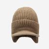 Winter Knitted Hat Solid Color Men Women Thickened Fleece Lining All-weather Hat Cold Weather Outdoor Headwear