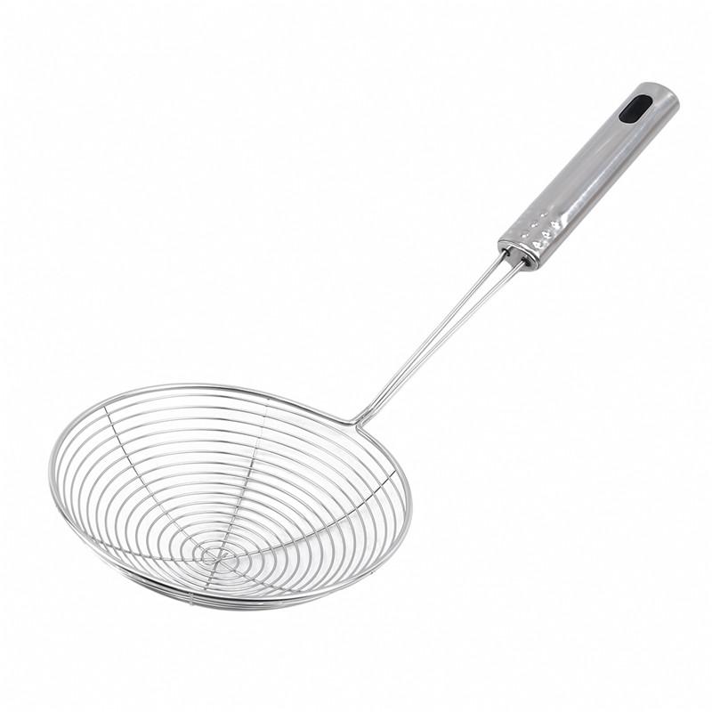 3pcs Practical Frying Filter Long Stainless Steel Colander French Fries Kitchen Fried Net Sieve Tool Spoon Leaky