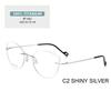 Pure Titanium Glasses Anti Blue Light Rimless Cat Eyes Transparent Women's Glasses with Diopters Plus Women's Eyeglass Frame +1