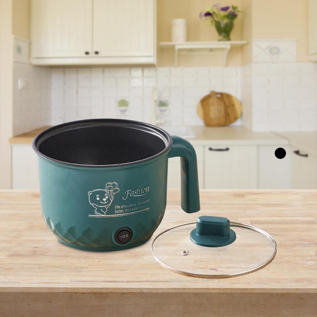 Multifunctional Electric Cooker Visible Lid Nonstick Electric Hot Pot 1.8L Cooking Pot for Noodles Dumpling Soup Porridge Pasta