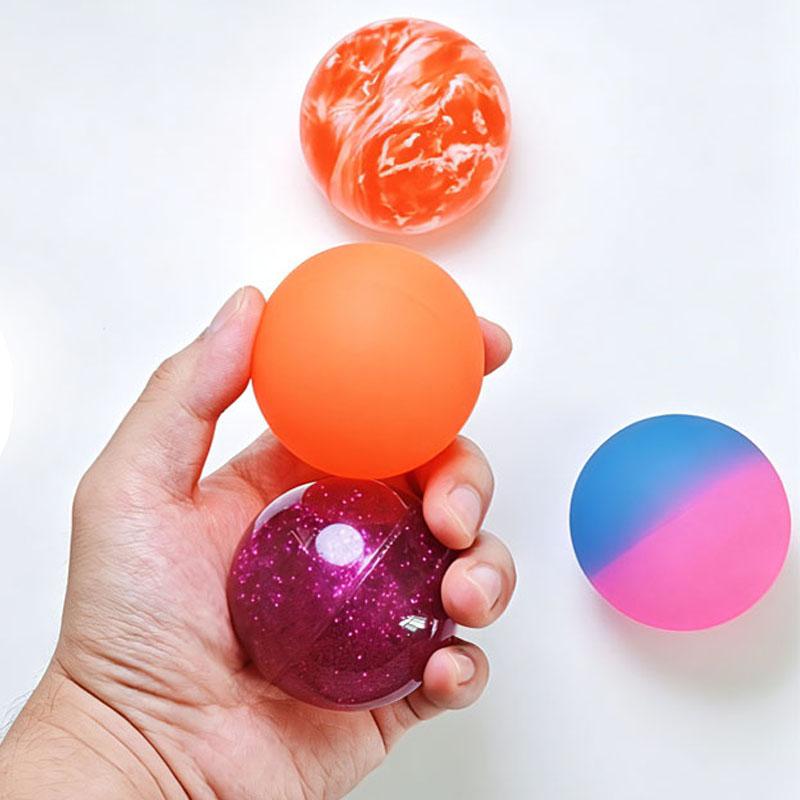 Jumbo Super Bouncy Balls 55MM High Bounce Rubber Kids Toys Birthday Party Favors Carnival Fun Classroom Rewards (Color Random)