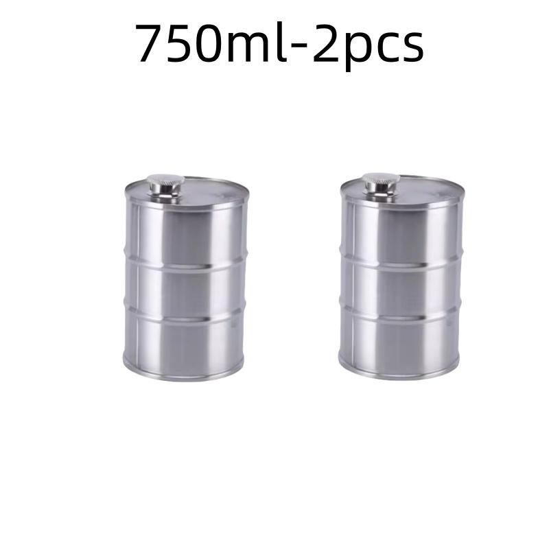 1Pc 25oz Water Bottle Drums Whisky  Portable Stainless Steel Hip Flask