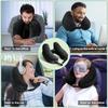 Massage Feature Inflatable Neck Pillow Soft Velour Cover Neck Support Pillow  Outdoor Travel