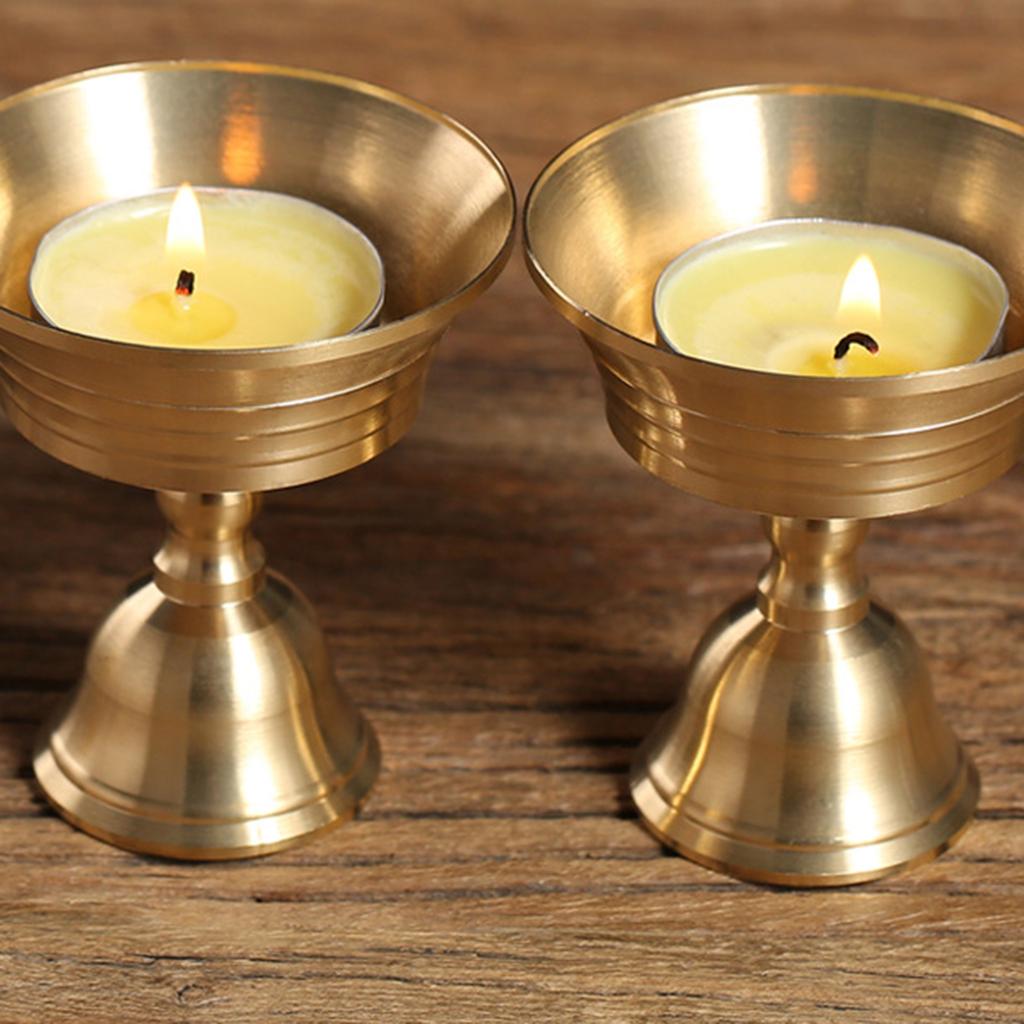 Messing Ghee Lampenhalter Teelichthalter Kerzenständer Vintage Dekore Gold Kandelaber Kerzenhalter Tasse Buddhistischer Butterlampenständer