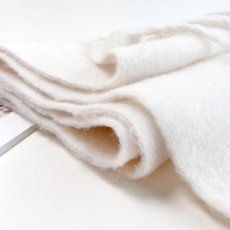 Vacuum Packing Mohair Scarf Autumn and Winter Solid Color Scarf White Shawl