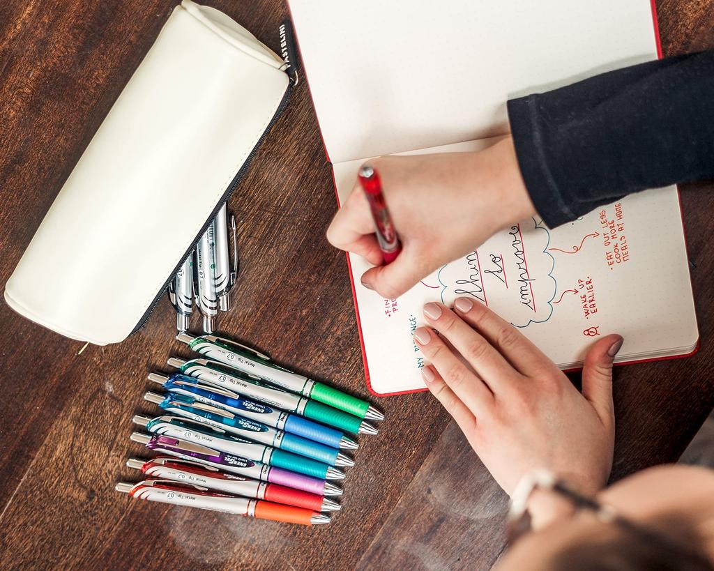 PENTEL EnerGel RTX Retractable Liquid Gel Pen, (0.7mm) Medium Line, Assorted Ink (BL77BP12M) Silver