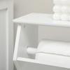 White MDF Bathroom Cabinet with Cupboard and Toilet Paper Space, 19x15x56 cm
