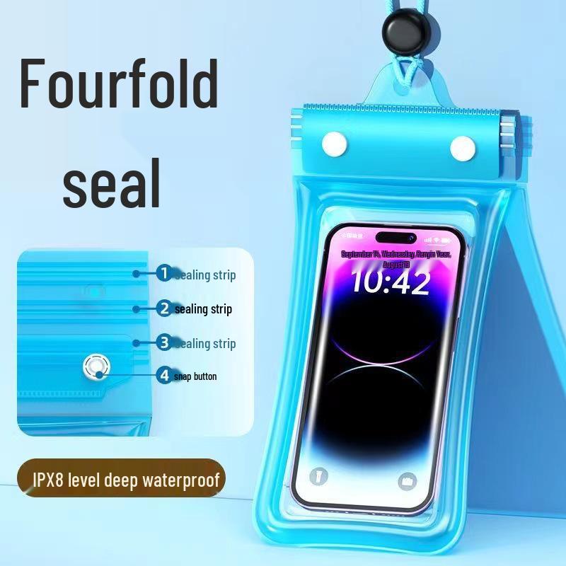 Tri-Fold Waterproof Phone Pouch: Airtight, Touch-Enabled Case for Swimming & Diving