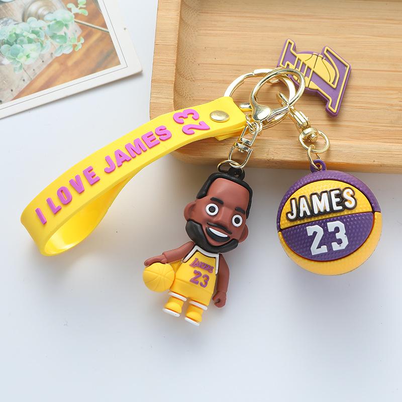 Basketball-Star Cartoon Schlüsselanhänger Anhänger - Curry, James, Irving, Kobe - Rucksack Zubehör