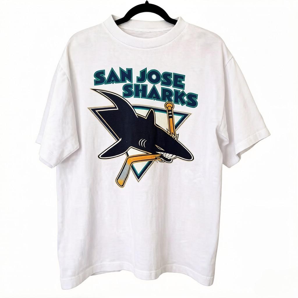 

1991 San Jose Sharks Tshirt Black Edition Reprint Edition Unisexs Womens Unisexs Clothing XL